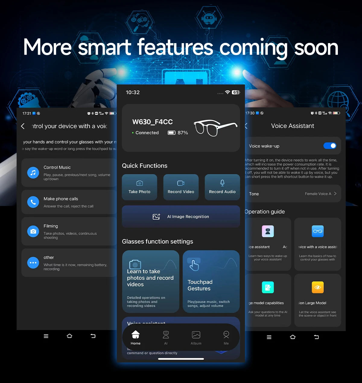 AI Smart Glasses with HD Camera, Bluetooth & Colour‑Changing Lenses
