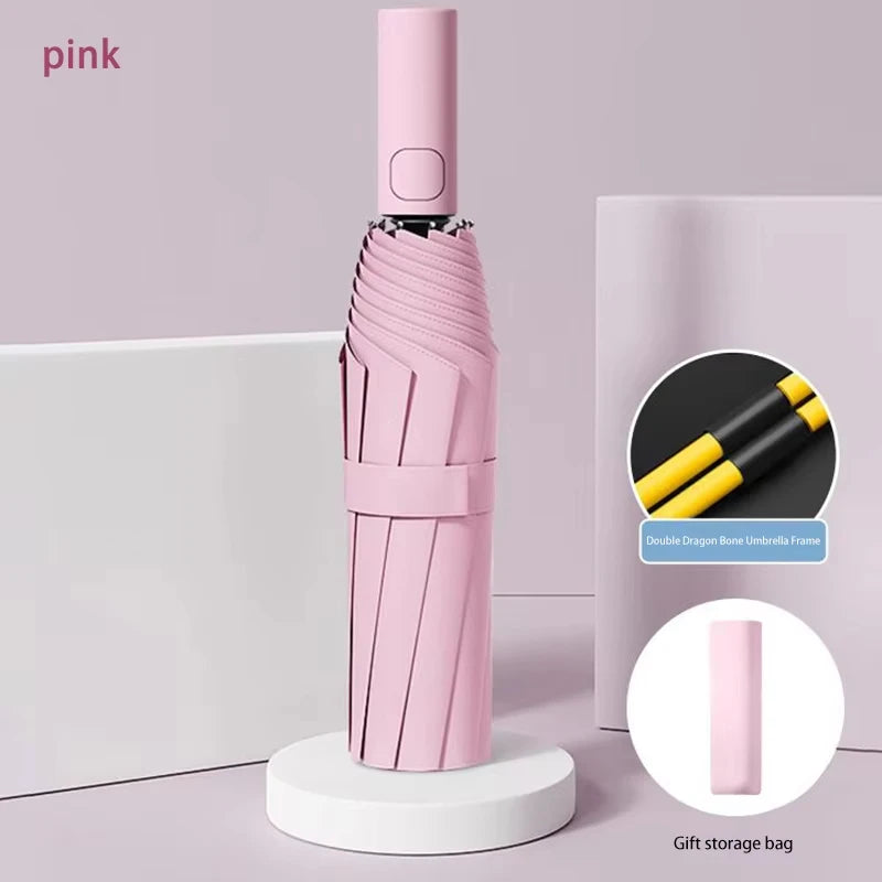 Heavy Duty 24‑Bone Auto Folding Umbrella with UV Protection