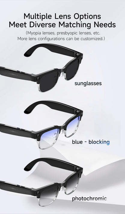 AI Smart Glasses with HD Camera, Bluetooth & Colour‑Changing Lenses