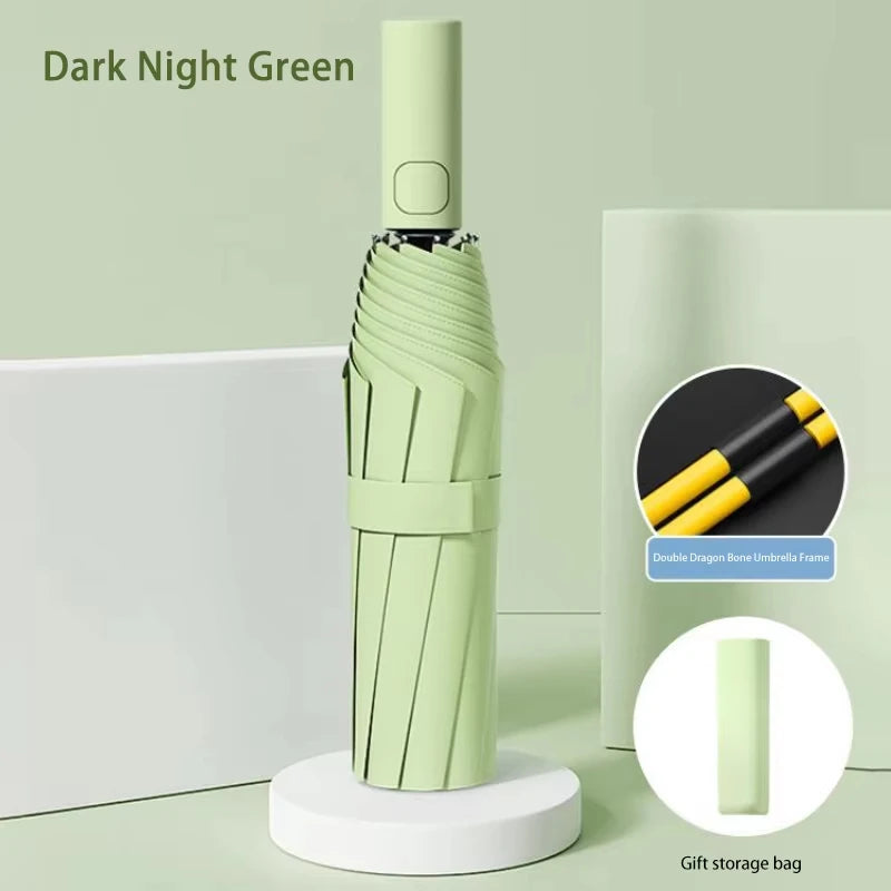 Heavy Duty 24‑Bone Auto Folding Umbrella with UV Protection