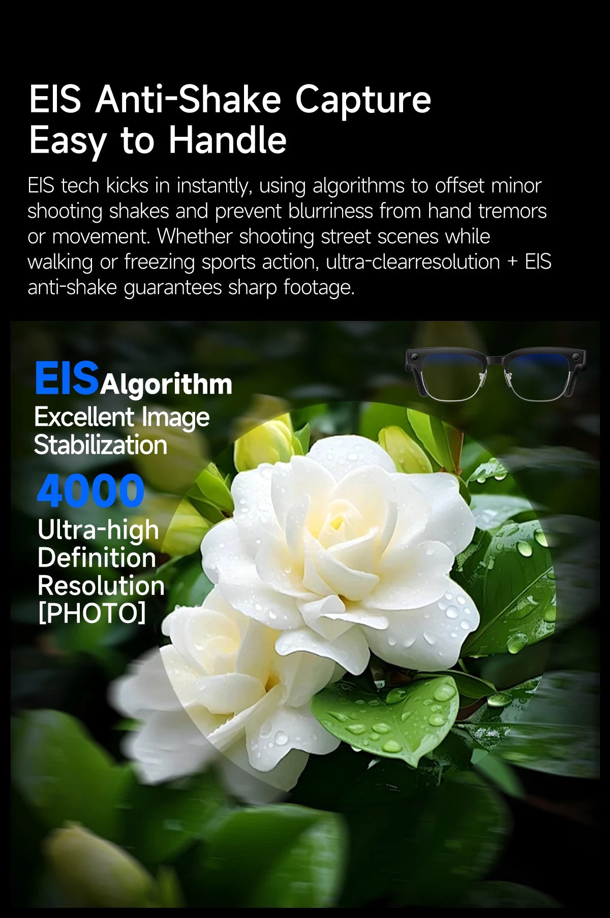 AI Smart Glasses with HD Camera, Bluetooth & Colour‑Changing Lenses