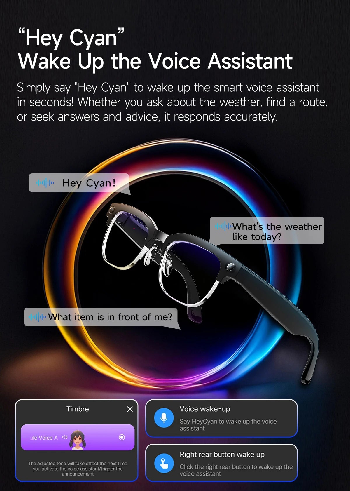 AI Smart Glasses with HD Camera, Bluetooth & Colour‑Changing Lenses