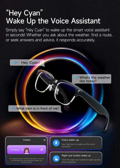 AI Smart Glasses with HD Camera, Bluetooth & Colour‑Changing Lenses