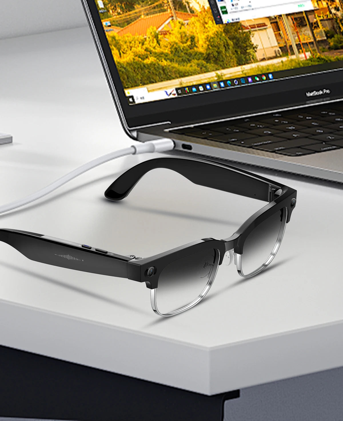 AI Smart Glasses with HD Camera, Bluetooth & Colour‑Changing Lenses