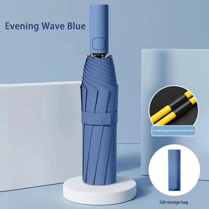 Heavy Duty 24‑Bone Auto Folding Umbrella with UV Protection