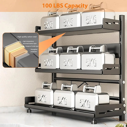 3‑Tier Metal Spice Rack Countertop Kitchen Shelf