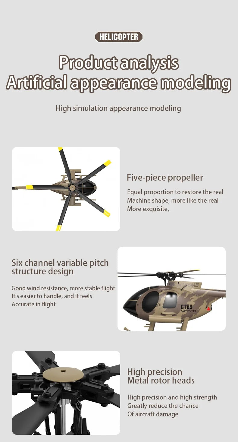 Professional RC Helicopter C189 with 6‑Axis Gyro
