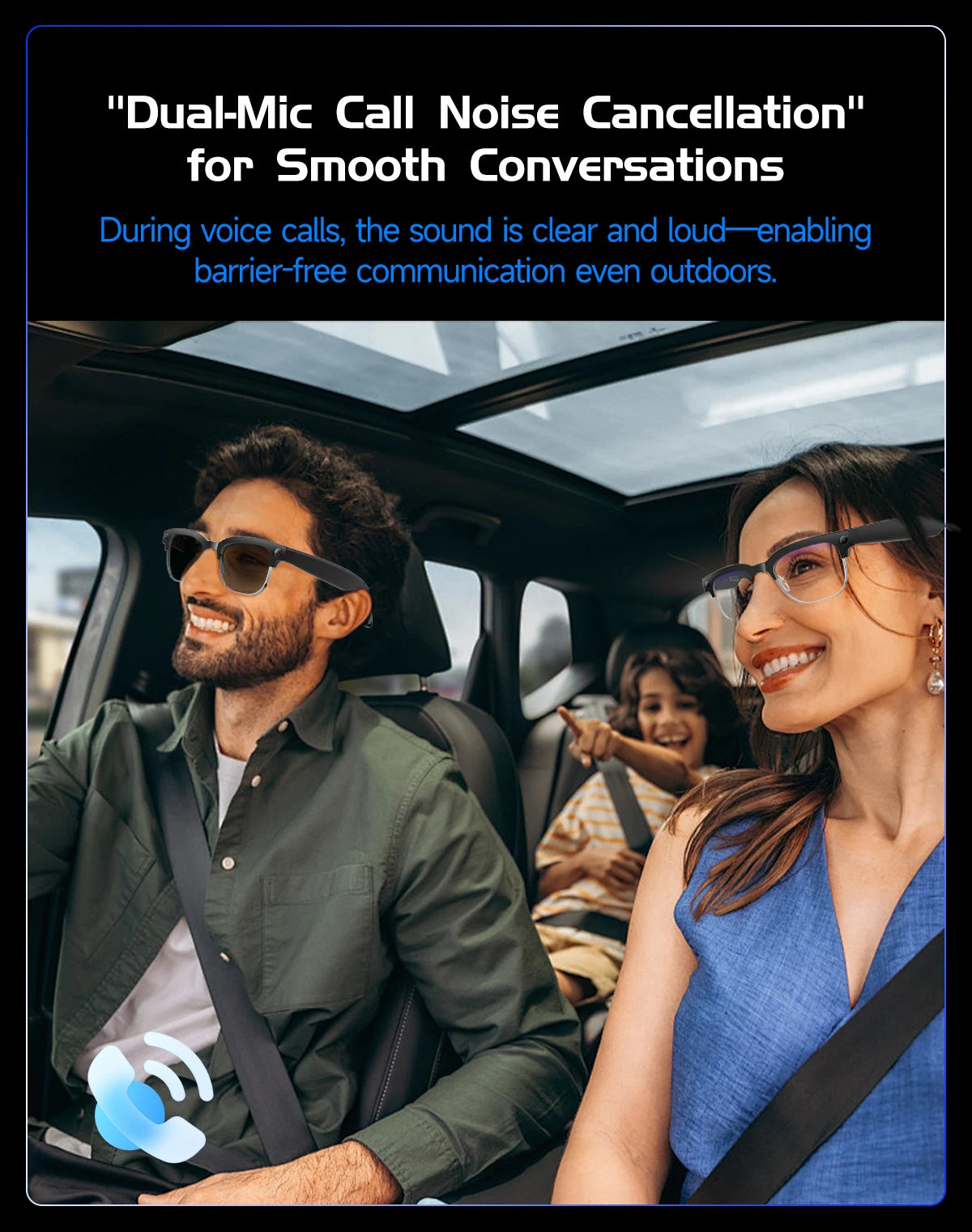 AI Smart Glasses with HD Camera, Bluetooth & Colour‑Changing Lenses