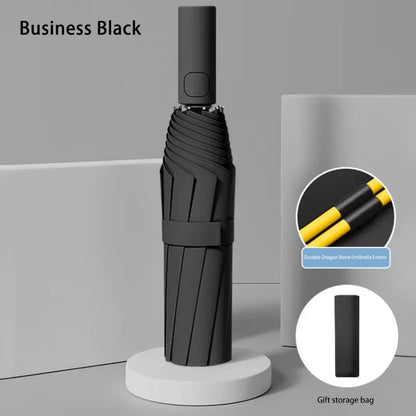 Heavy Duty 24‑Bone Auto Folding Umbrella with UV Protection