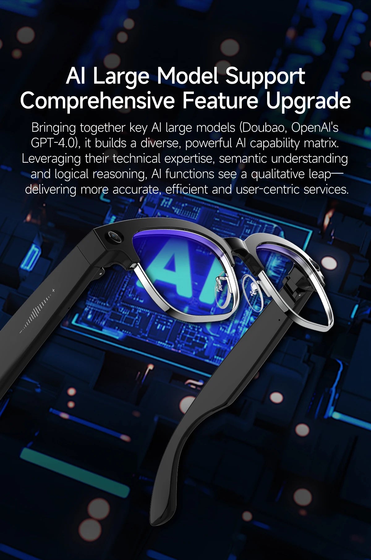 AI Smart Glasses with HD Camera, Bluetooth & Colour‑Changing Lenses