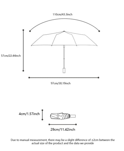 Heavy Duty 24‑Bone Auto Folding Umbrella with UV Protection