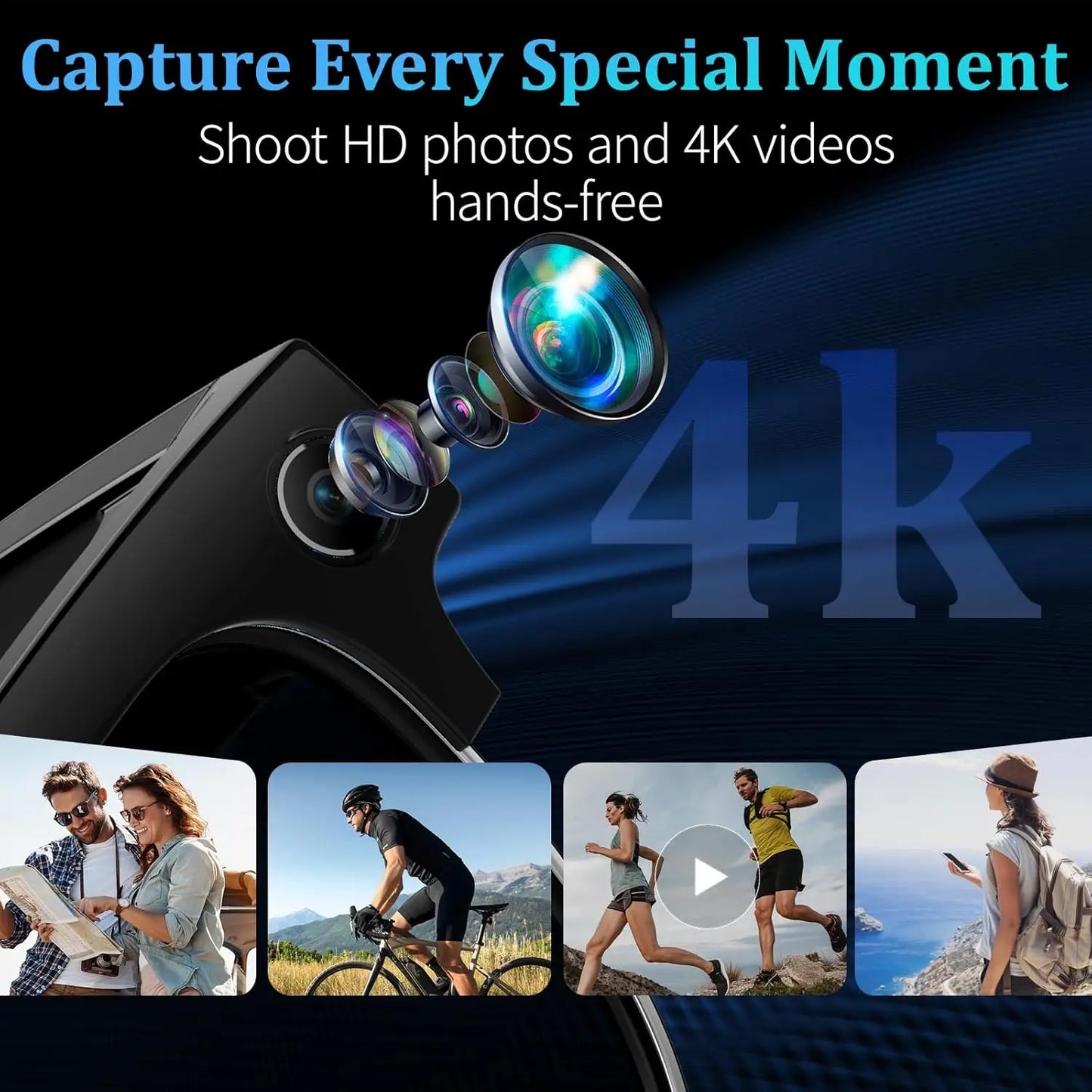 AI Smart Glasses with HD Camera, Bluetooth & Colour‑Changing Lenses
