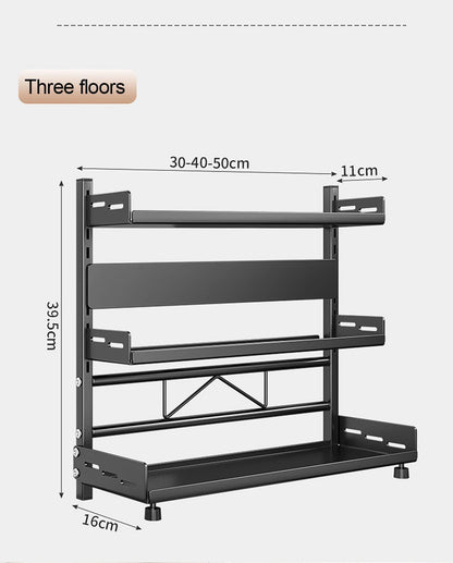 3‑Tier Metal Spice Rack Countertop Kitchen Shelf