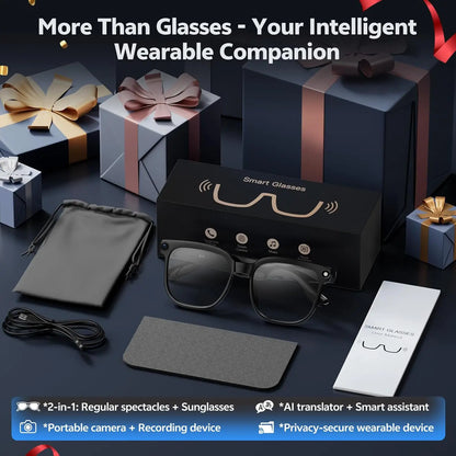 AI Smart Glasses with 4K Camera, Bluetooth & Live Translation