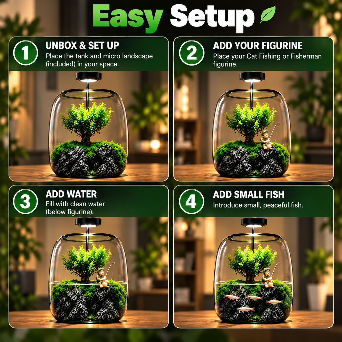 Mini Indoor Glass Fish Tank