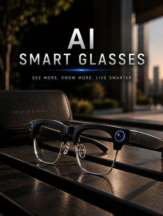 AI Smart Glasses with HD Camera, Bluetooth & Colour‑Changing Lenses