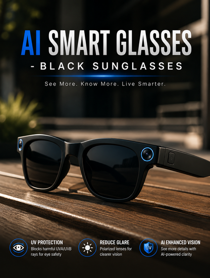 AI Smart Glasses with HD Camera, Bluetooth & Colour‑Changing Lenses
