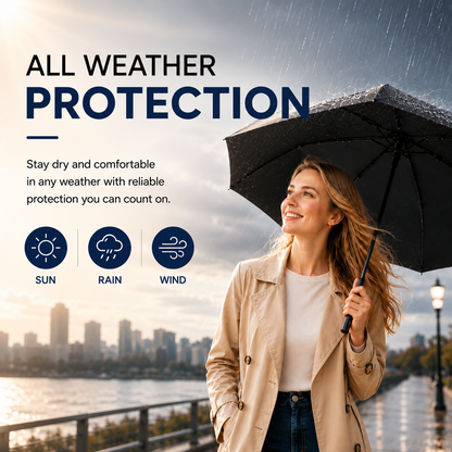 Heavy Duty 24‑Bone Auto Folding Umbrella