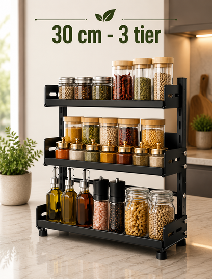 3‑Tier Adjustable Metal Spice Rack