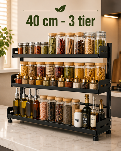 3‑Tier Adjustable Metal Spice Rack
