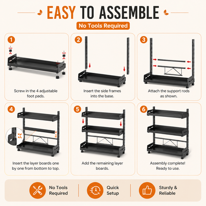 3‑Tier Adjustable Metal Spice Rack