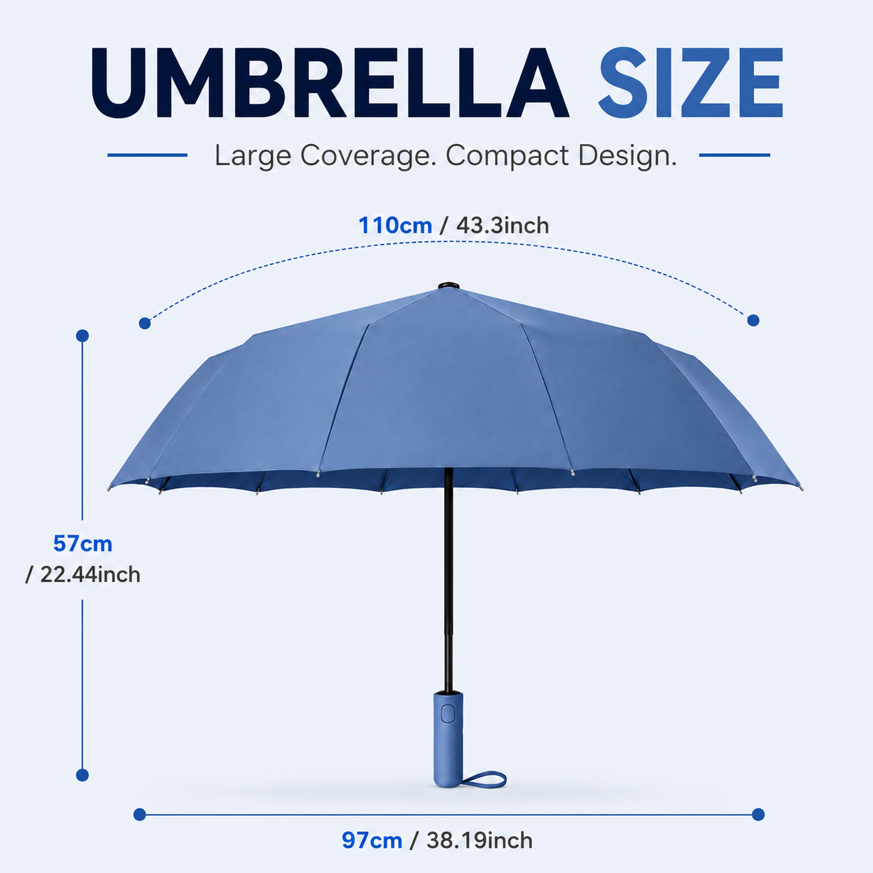 Heavy Duty 24‑Bone Auto Folding Umbrella