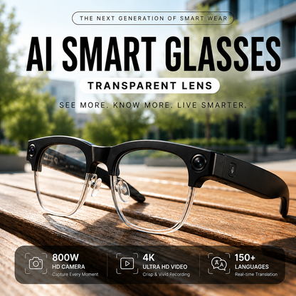 AI Smart Glasses with 4K Camera &  Bluetooth Connectivity
